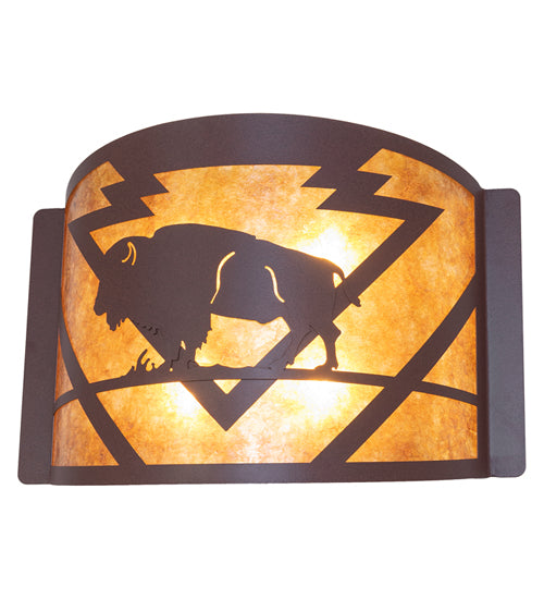 24" Wide Lone Buffalo Wall Sconce