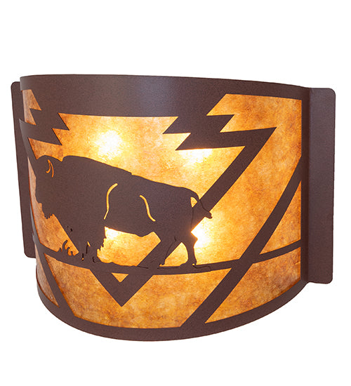 24" Wide Lone Buffalo Wall Sconce