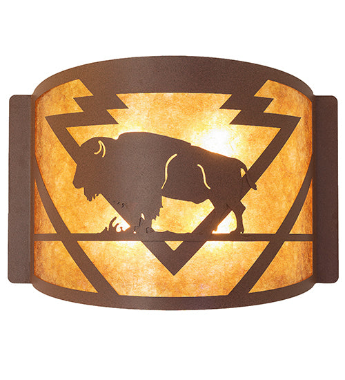 24" Wide Lone Buffalo Wall Sconce