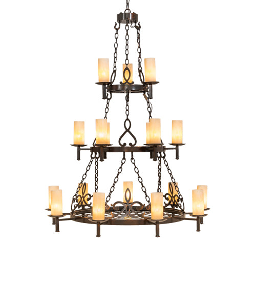 48" Wide Newcastle 18 Light Three Tier Chandelier