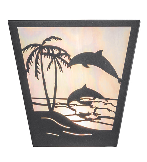 12" Wide Dolphin Dance Wall Sconce