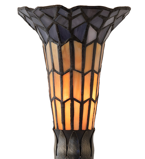 15" High Stained Glass Pond Lily Nouveau Accent Lamp