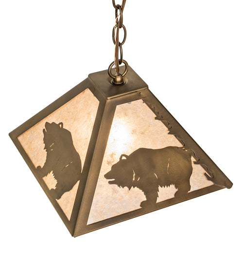 12" Square Bear At Dawn Pendant