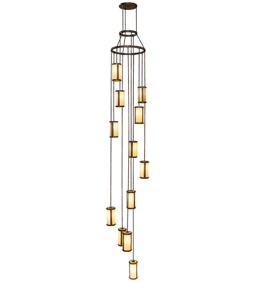 30" Wide Cartier 12 Light Cascading Chandelier