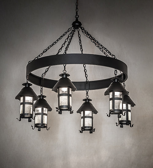 50" Wide Rutland 6 Lantern Chandelier