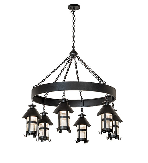 50" Wide Rutland 6 Lantern Chandelier