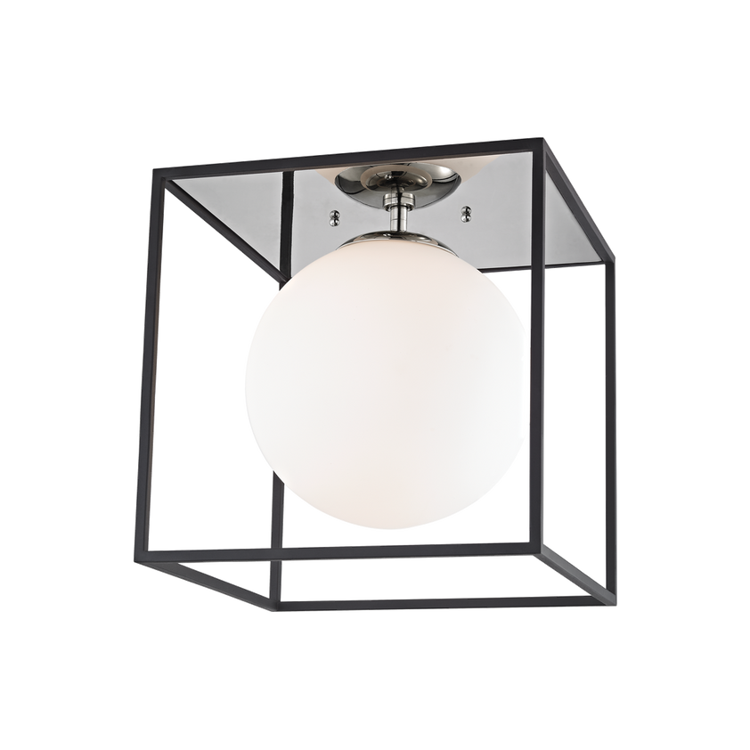 Aira Flush Mount 14" - Polished Nickel/Dusk Black