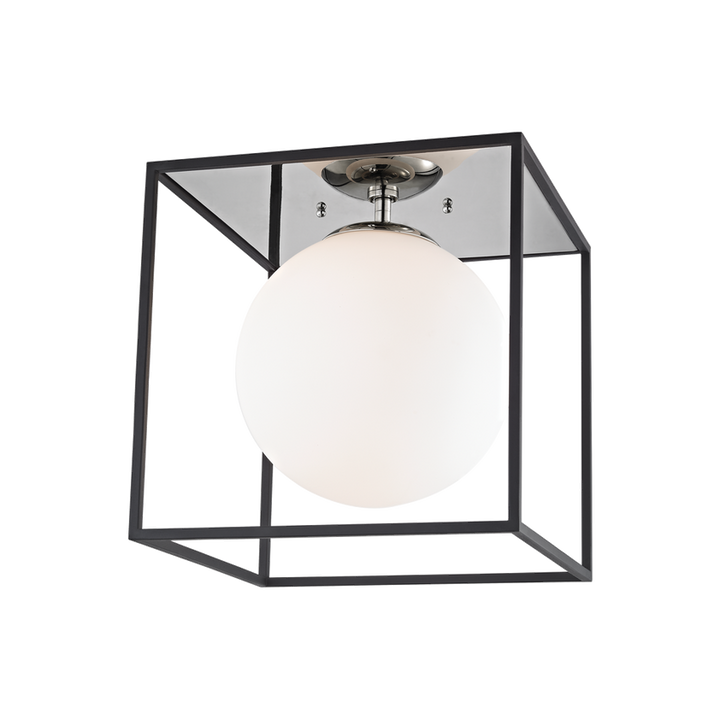 Aira Flush Mount 14" - Polished Nickel/Dusk Black