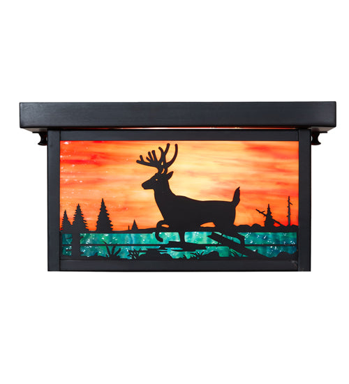 12" Square Hyde Park Deer Creek Flushmount