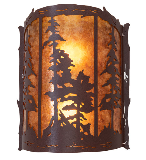 12" Wide Tall Pines Wall Sconce