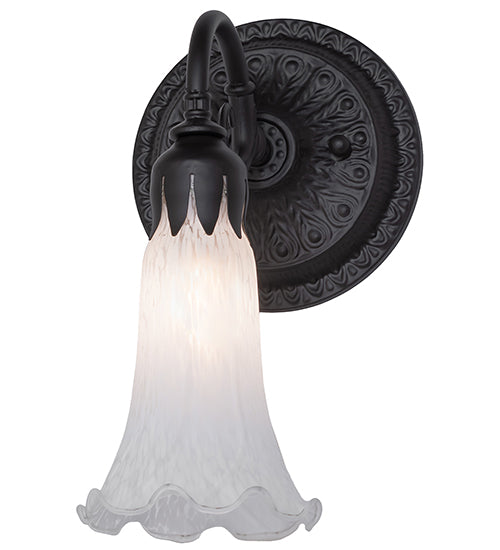 5.5" Wide White Pond Lily Wall Sconce