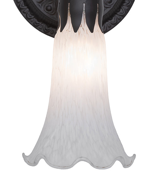 5.5" Wide White Pond Lily Wall Sconce