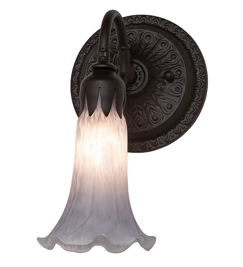 5.5" Wide Gray Tiffany Pond Lily Wall Sconce