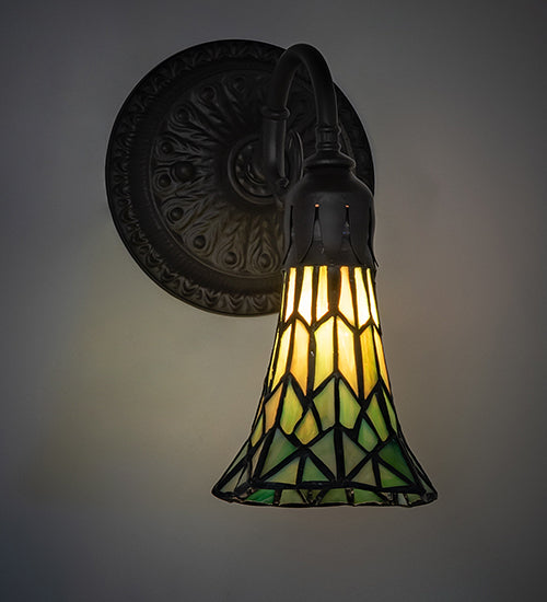 5.5" Wide Stained Glass Pond Lily Wall Sconce