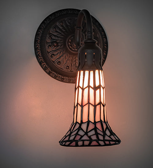 5.5" Wide Stained Glass Pond Lily Wall Sconce