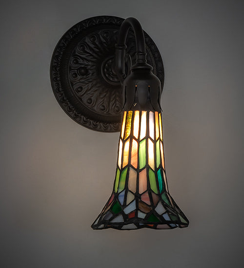 5.5" Wide Stained Glass Pond Lily Wall Sconce