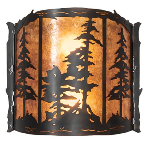 15" Wide Tall Pines Wall Sconce