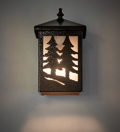 6" Wide Twin Spruce Trees Wall Sconce