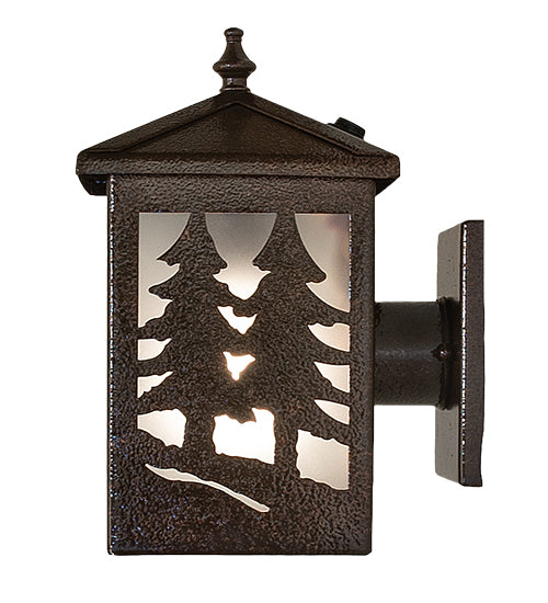 6" Wide Twin Spruce Trees Wall Sconce