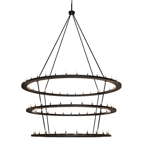 90" Wide Loxley 85 Light Three Tier Chandelier