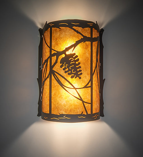 10" Wide Whispering Pines Left Wall Sconce