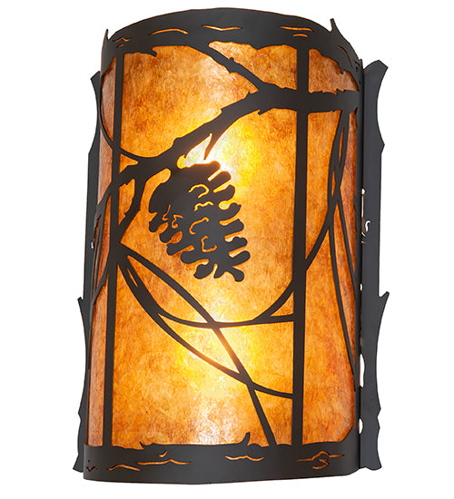 10" Wide Whispering Pines Left Wall Sconce