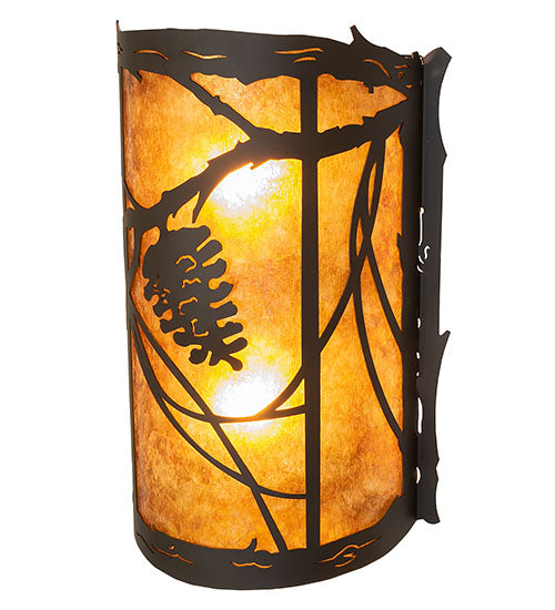 10" Wide Whispering Pines Left Wall Sconce