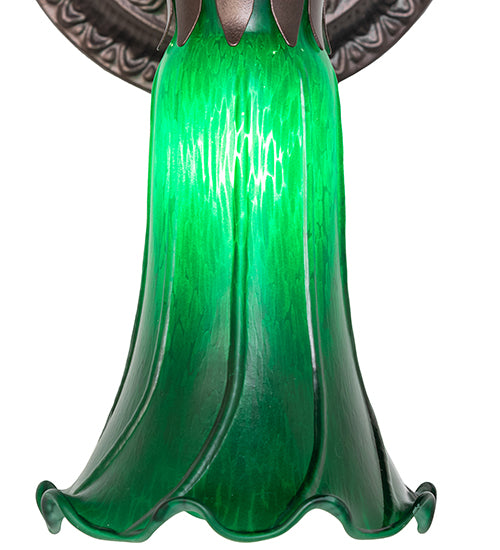 5.5" Wide Green Tiffany Pond Lily Wall Sconce