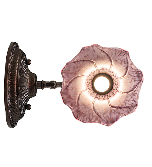 5.5" Wide Lavender Tiffany Pond Lily Wall Sconce