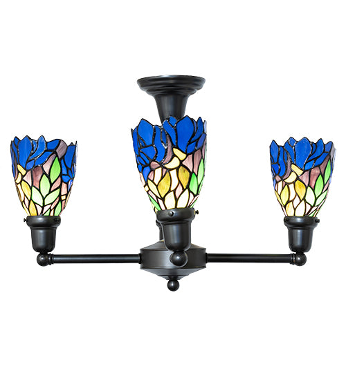 24" Wide Iris Revival 4 Light Chandelier