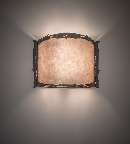 12" Wide Leaf Edge Wall Sconce