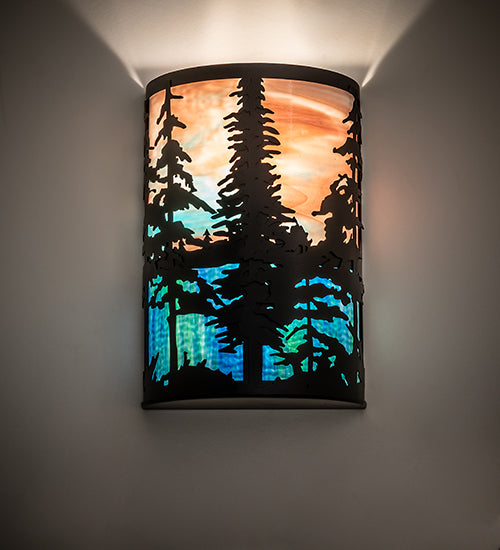 12" Wide Tall Pines Wall Sconce