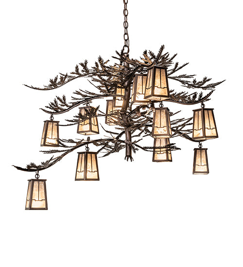 52" Wide Pine Branch Valley View 12 Light Chandelier