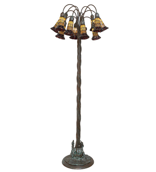 61" High Stained Glass Pond Lily Floor Lamp