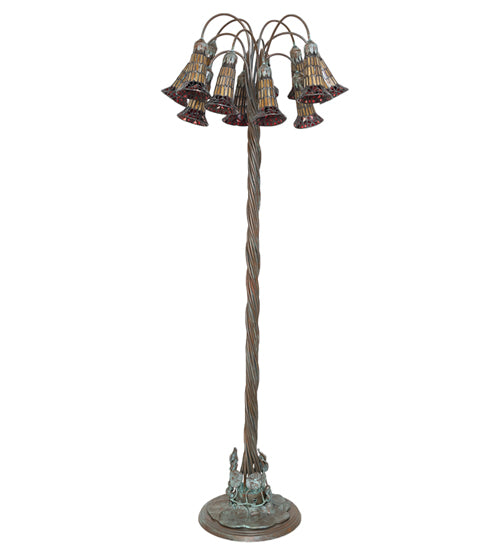 61" High Stained Glass Pond Lily Floor Lamp