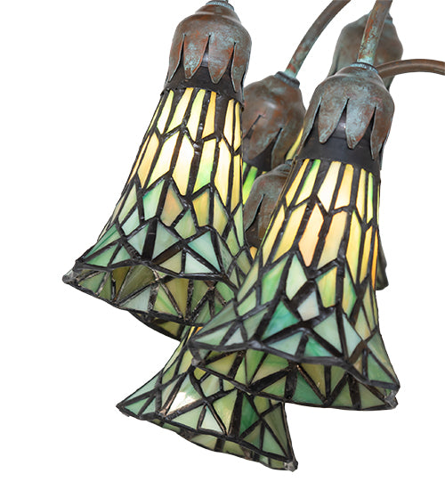 61" High Stained Glass Pond Lily 12 Light Floor Lamp