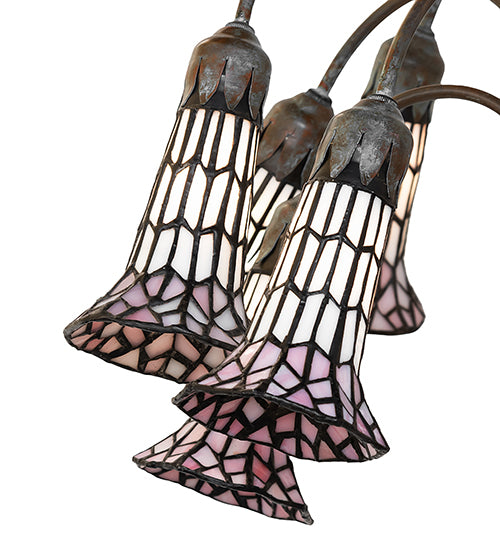 61" High Stained Glass Pond Lily 12 Light Floor Lamp