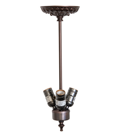 5" Wide Mahogany Bronze 3 Light Inverted Pendant Hardware