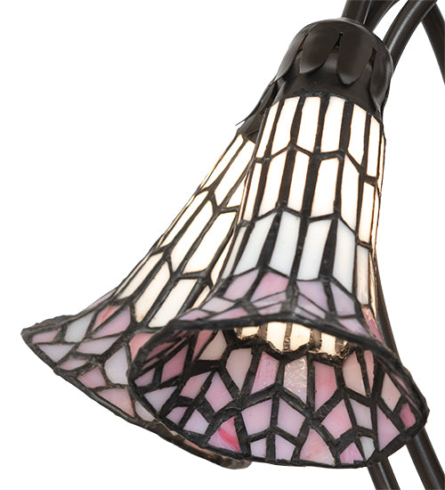 16" High Stained Glass Pond Lily 5 Light Table Lamp