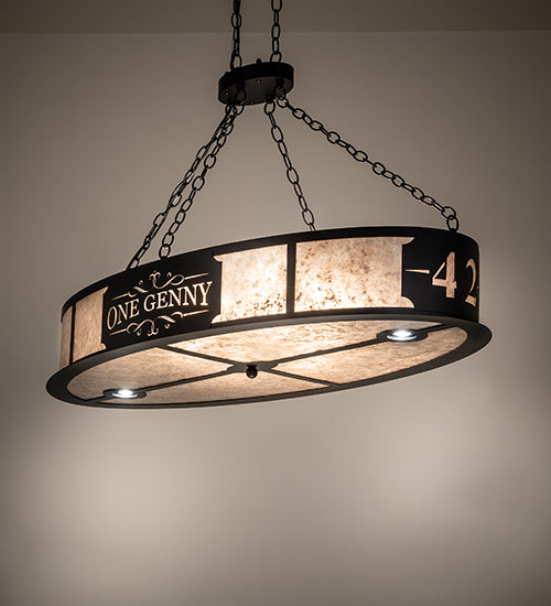 48" Long Personalized One Genny Oblong Inverted Pendant