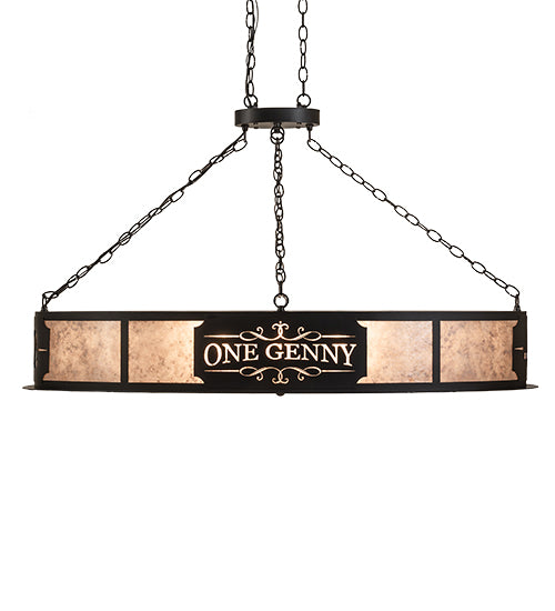 48" Long Personalized One Genny Oblong Inverted Pendant