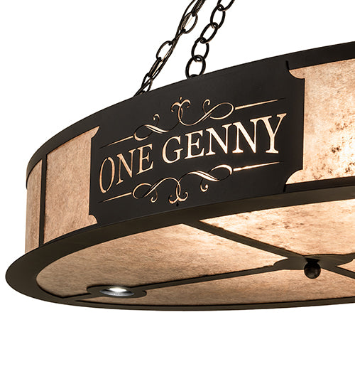 48" Long Personalized One Genny Oblong Inverted Pendant