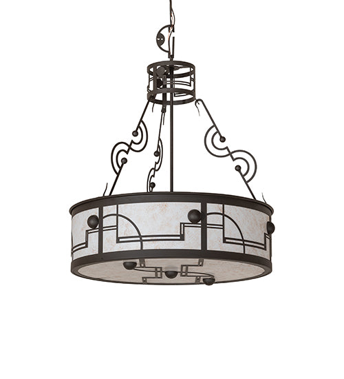 25" Wide Revival Deco Cilindro Inverted Pendant