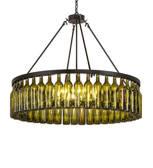 48" Wide Tuscan Vineyard 44 Wine Bottle Chandelier