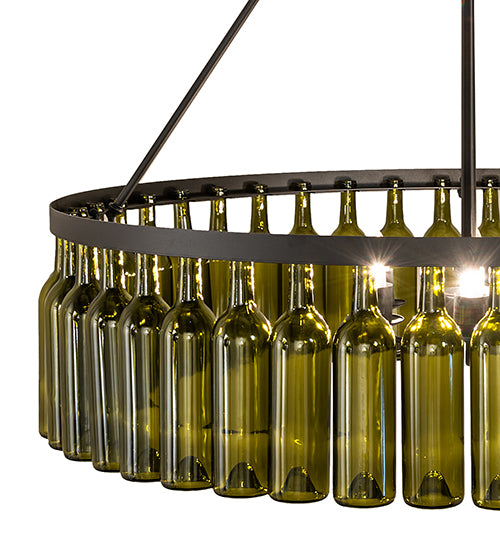 48" Wide Tuscan Vineyard 44 Wine Bottle Chandelier