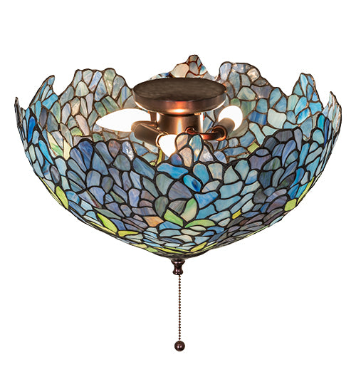 16" Wide Tiffany Wisteria Fan Light Fixture