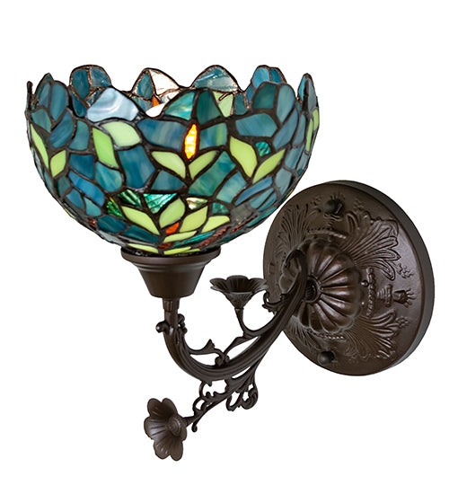 8" Wide Nightfall Wisteria Wall Sconce