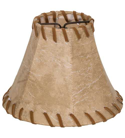 6"W X 4.5"H Faux Leather Tan Hexagon Shade