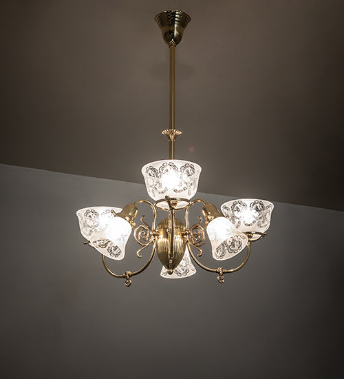 29" Wide Revival Gas & Electric 6 Light Chandelier