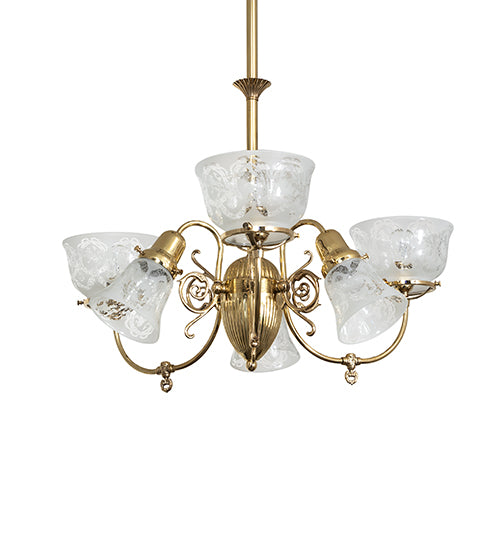 29" Wide Revival Gas & Electric 6 Light Chandelier